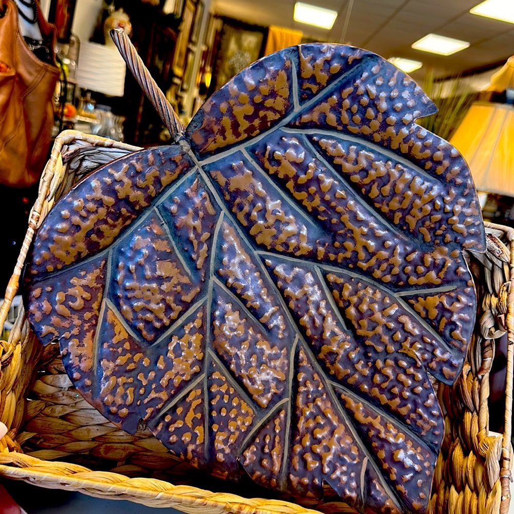 Fall Leaf Metal designer Plate/Server